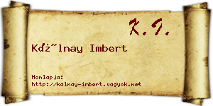Kálnay Imbert névjegykártya